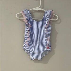 Ruffle Butts Blue and White Striped Swimsuit